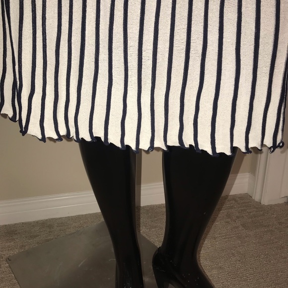 BCBGMaxazria Bella Navy White Stripe Dress Size M - Picture 9 of 10